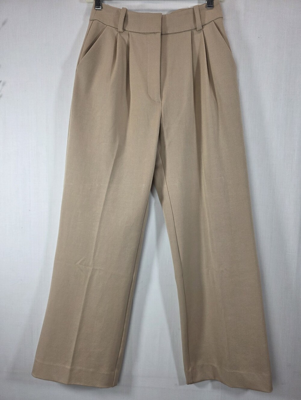 Favorite Daughter The Favorite Pant Pleated Wide Leg Trousers Beige Size 4